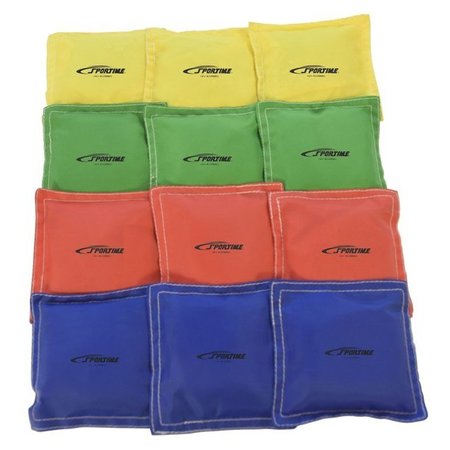 Sportime BEAN BAG NYLON 4X4 - 4 COLORS - ST/12 PK BBP-POLECE4PK12C4